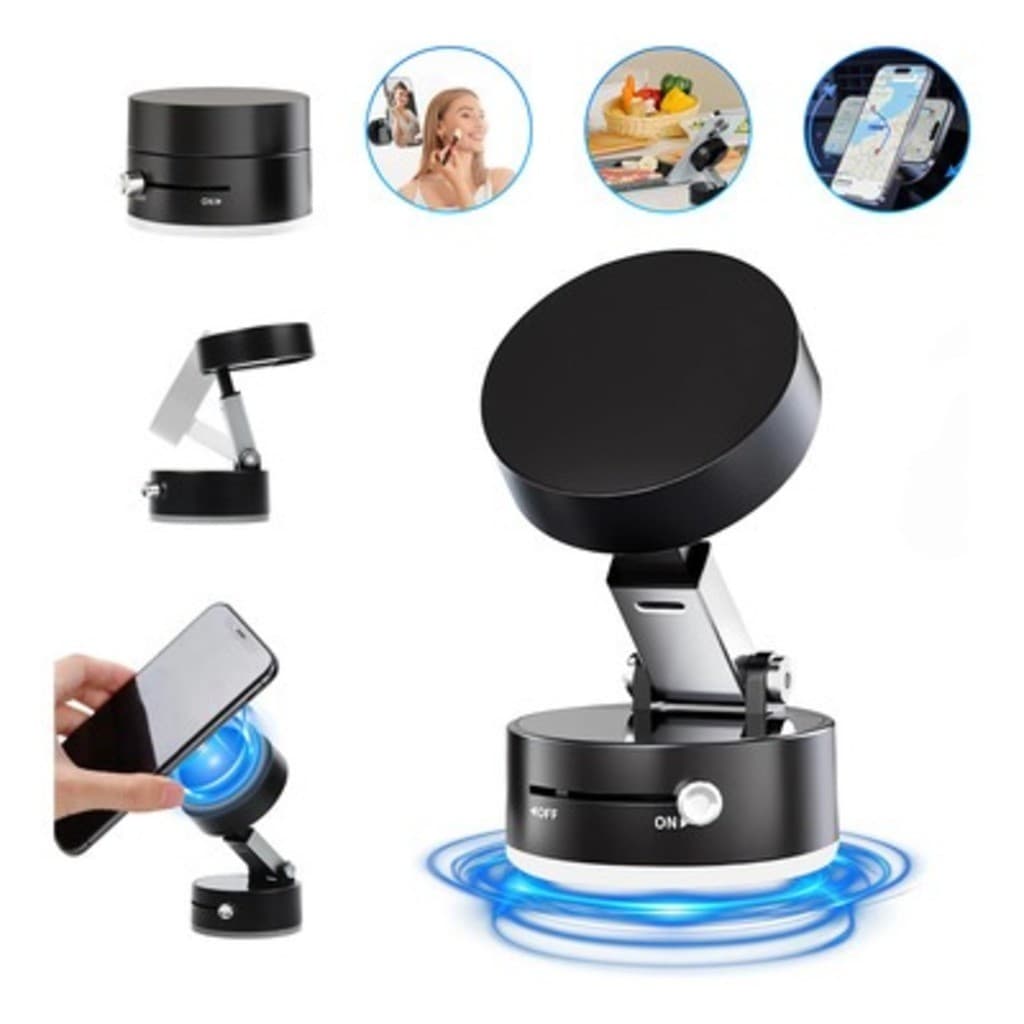 Suporte Magnético para Celular  Ventosa a Vácuo 360° Dobrável Universal Carro Mesa Parede Multiuso