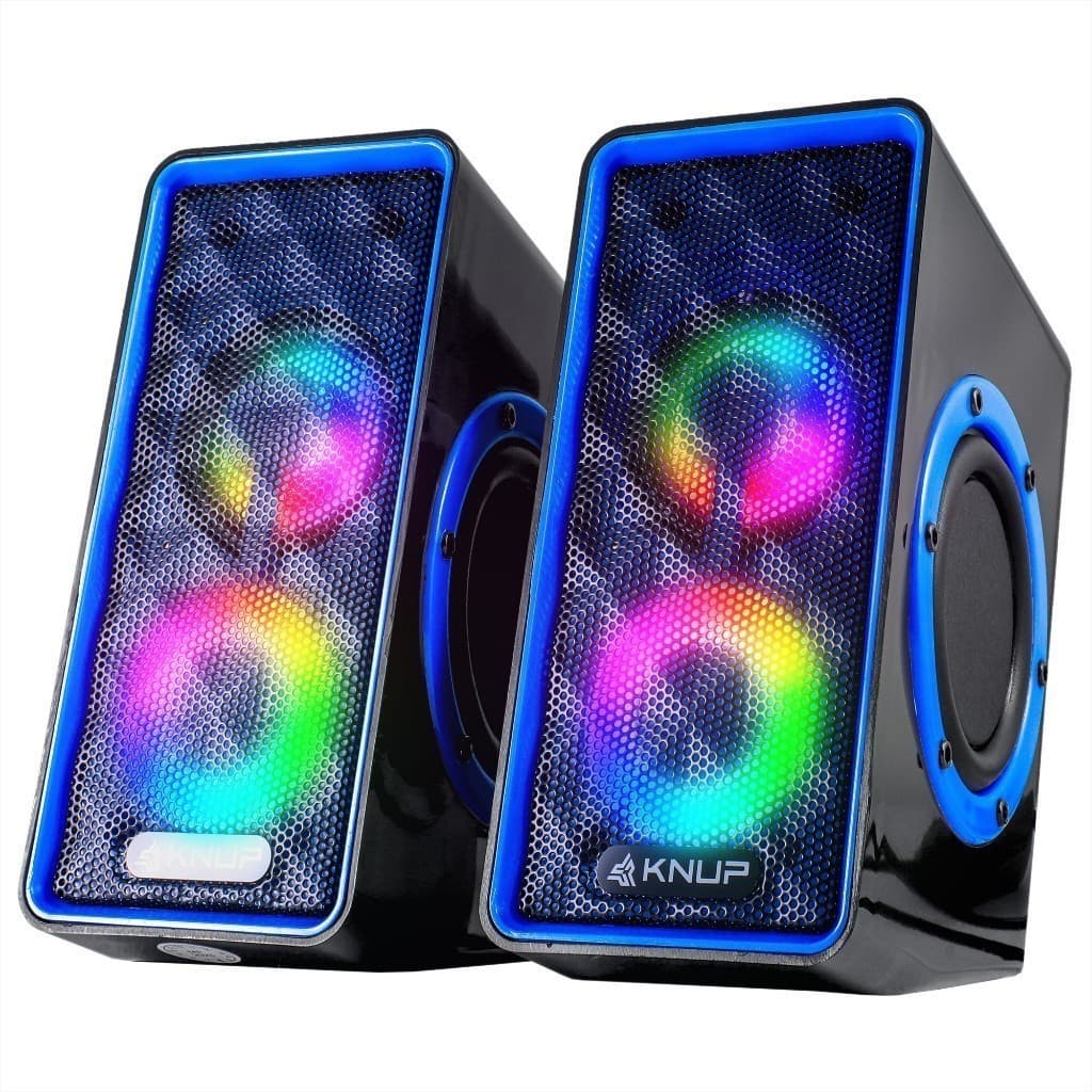 Caixa De Som Subwoofer Gamer Led RGB Computador Notebook Mac Tv P2 USB