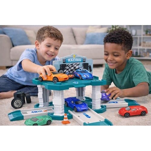 Pista Corrida Infantil Montar Carrinhos Brinquedo Educativo Criativo Diversao