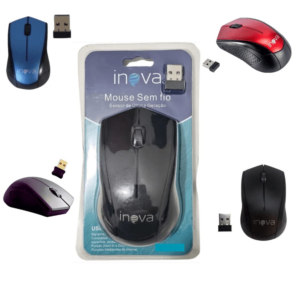 Mouse sem fio usb optico 1200 dpi pc & notebook