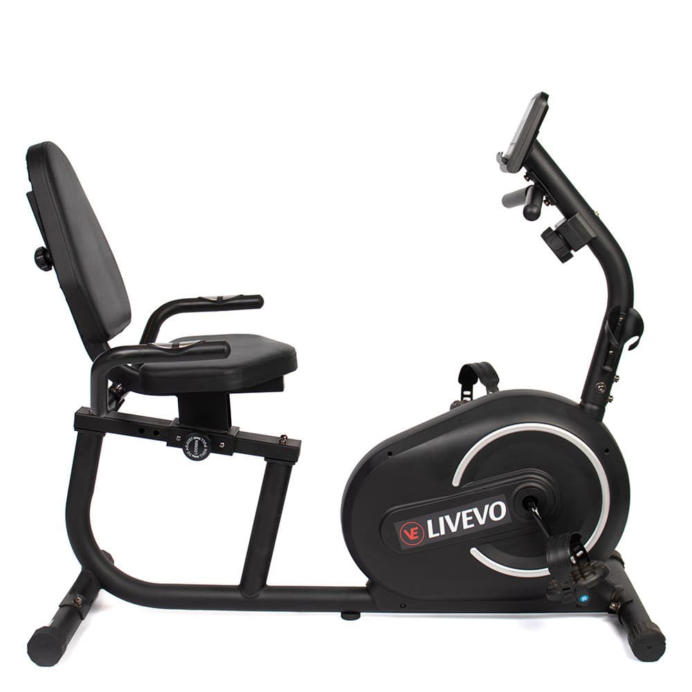 Bicicleta Ergométrica Horizontal LV-H200 Connect Livevo Bluetooth 8 Níveis de Resistência