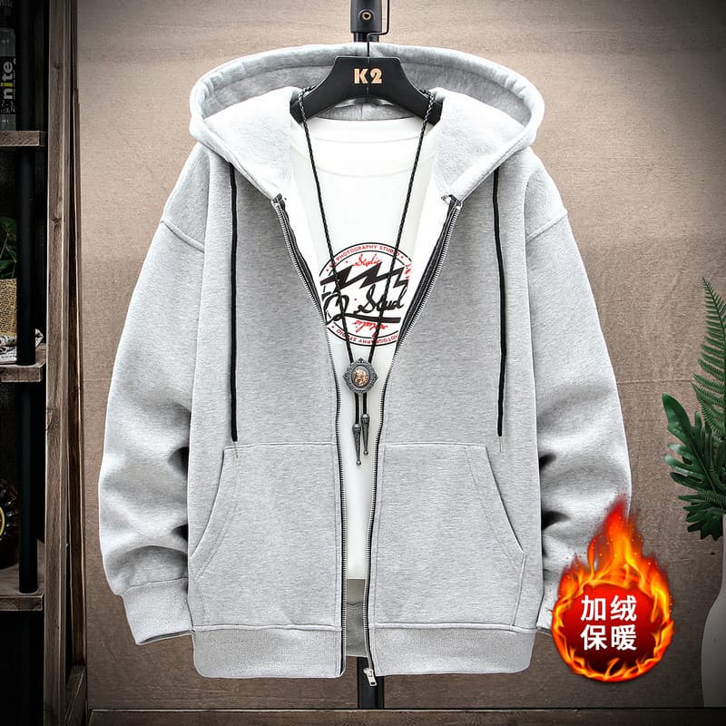 2025 novo estilo com capuz jaqueta masculina Cardigan moletom outono inverno Casual jaqueta solta jaqueta superior na mo