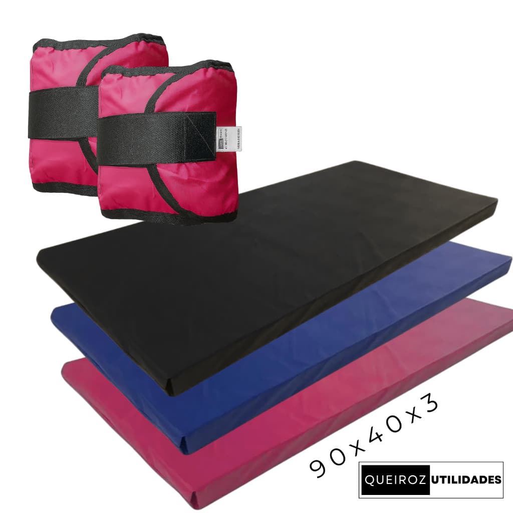 - Desconto! Kit Par de Caneleira Rosa com Colchonete | Pesos de 500g até 5kg | Ideal para Treino em Casa ou Academia