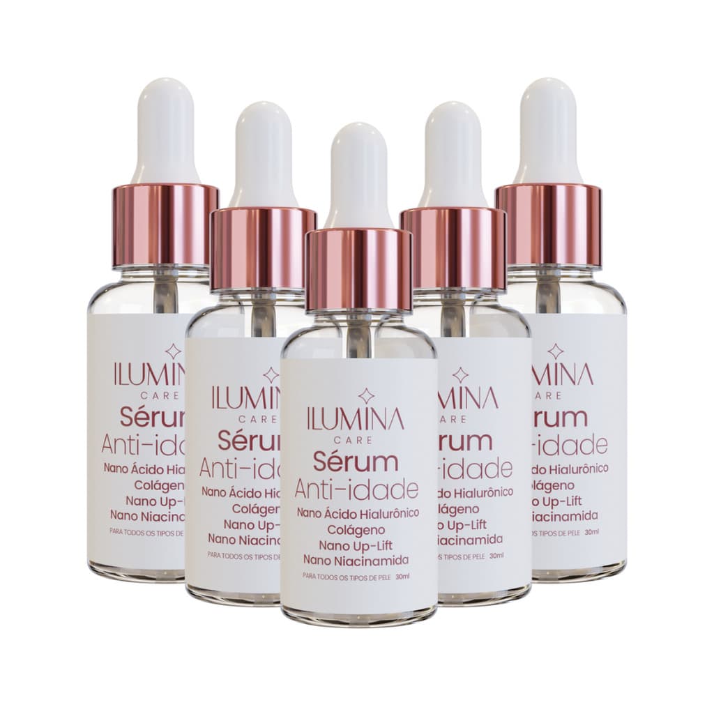 Kit 5 Sérum Facial Hidratante Anti-Idade 30ml Ilumina Care