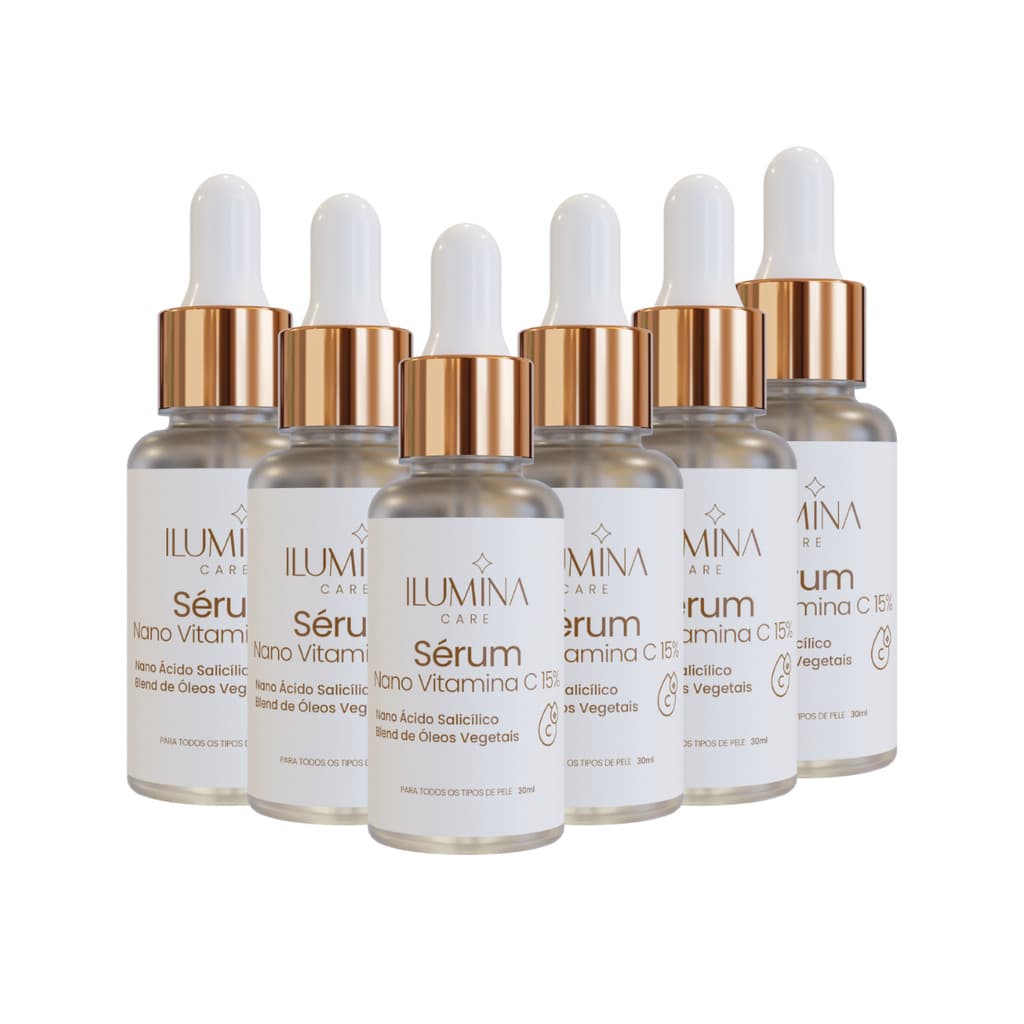 Kit 6 Sérum Vitamina C 15% 30ml Ilumina Care