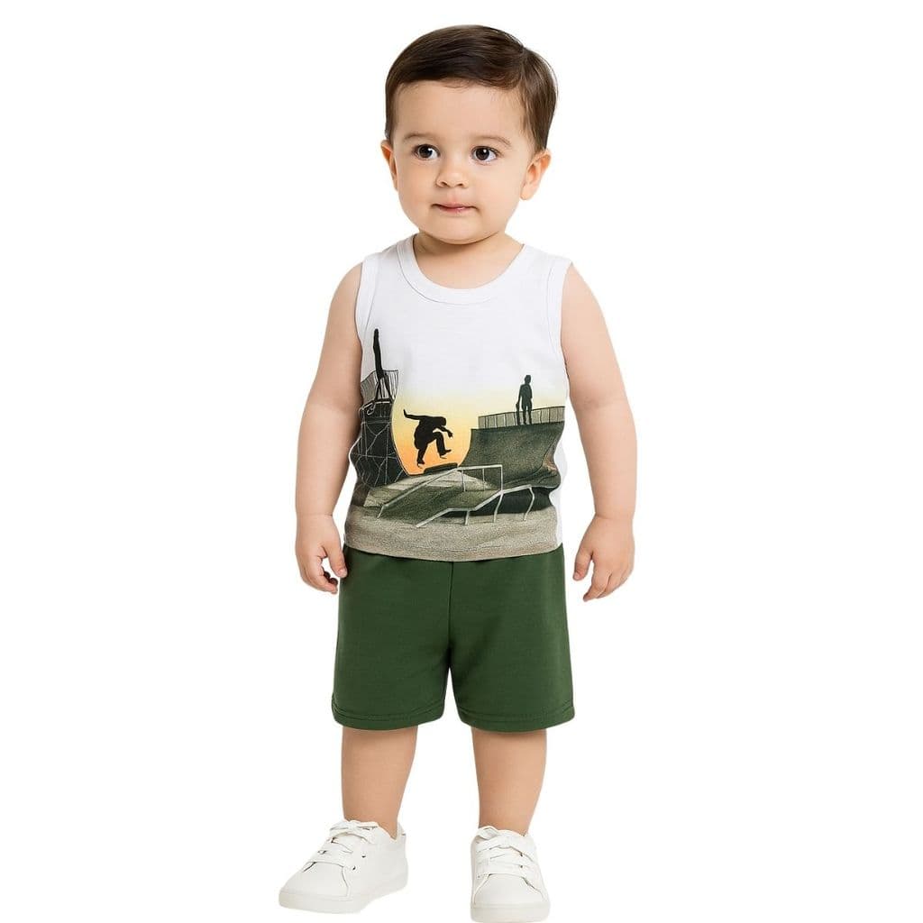 Conjunto Infantil Menino Regata Bermuda Moletom KYLY 1001077