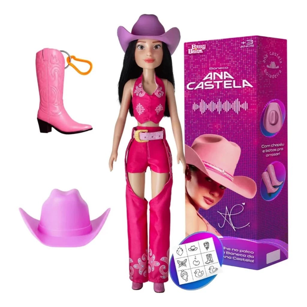 Boneca Ana Castela Articulada Boiadeira Grande Com Acessórios Original