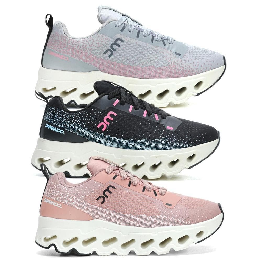 Kit 3 Pares Tenis Feminino Academia Esportivo Leve Confortável Resistente