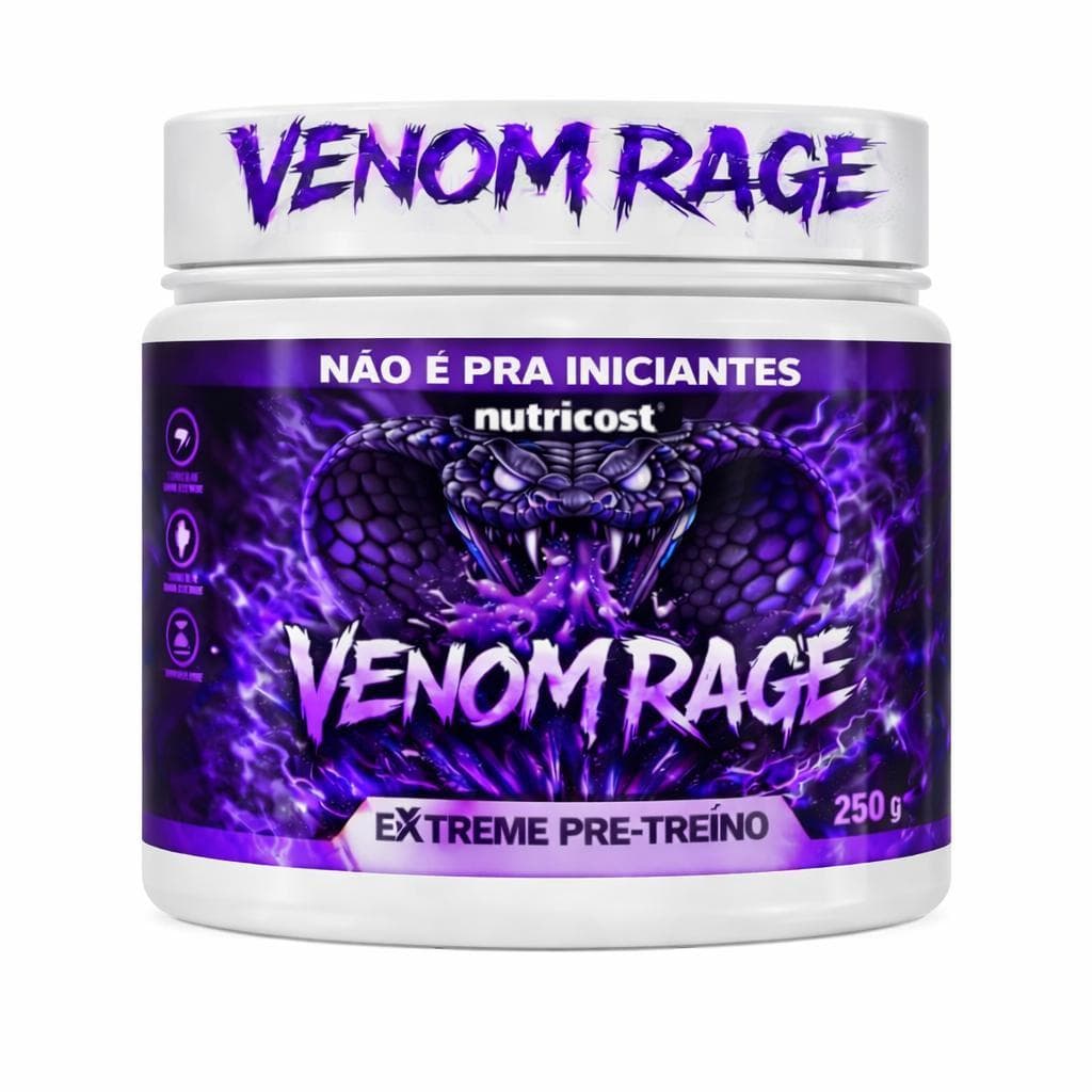 Venom Rage Extreme Pré-Treino 250g – Energia Brutal, Foco Insano e Pump Máximo