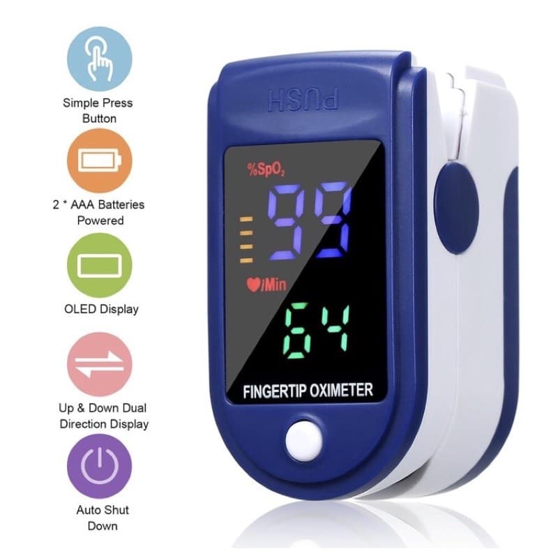Oxímetro Digital de Dedo Monitor de Frequência cardíaca eletrônico oximetro p/ Adulto e Pediátrico Lk87