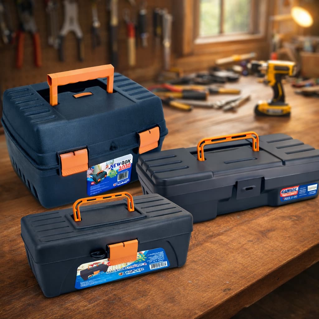 Kit Caixa Maleta de Ferramentas Plástica Organizadora Resistente Variação 1/2/3 Profissional