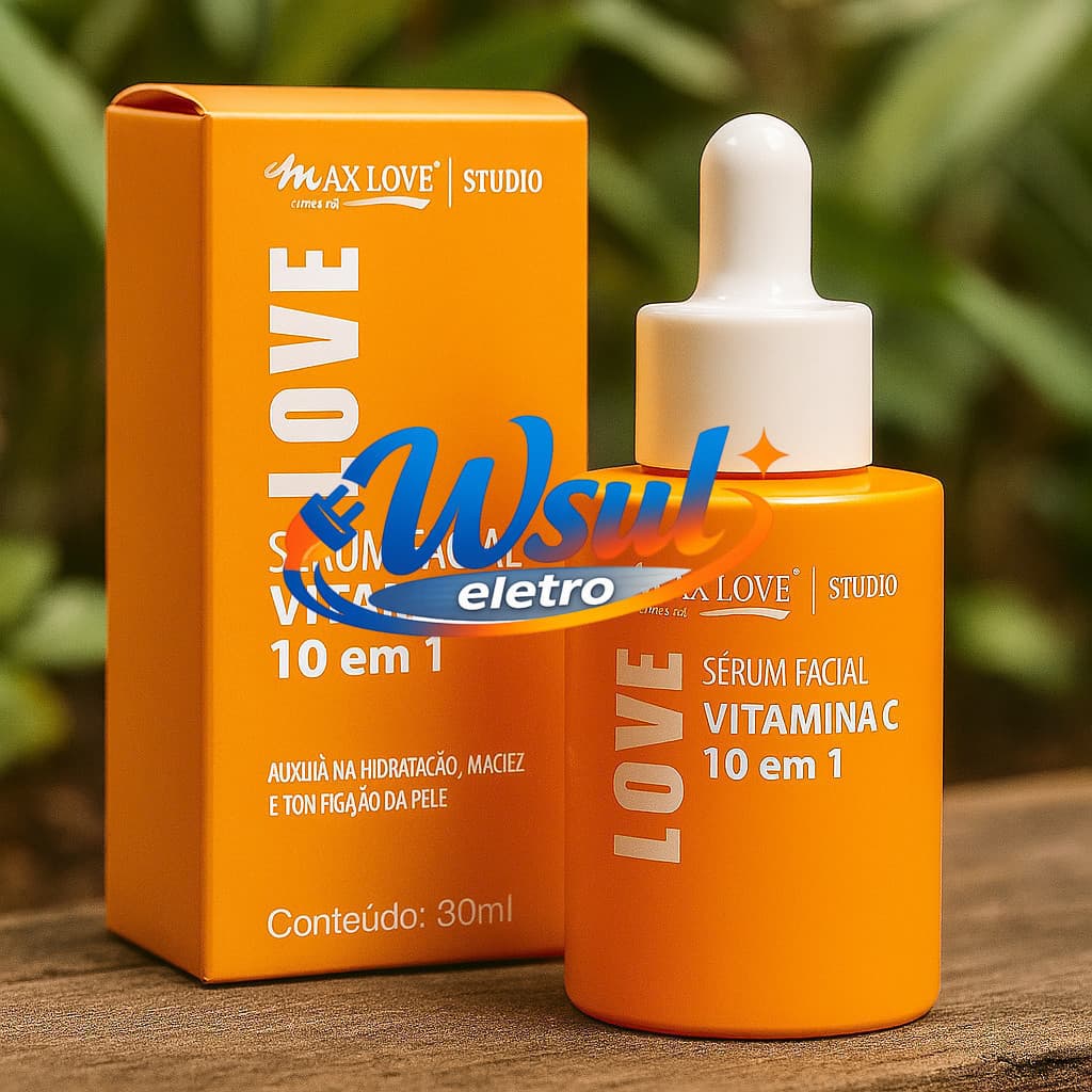 ✨ Sérum Facial Vitamina C 10 em 1 Max Love 30ml – Clareador, Antioxidante e HidratanteAZMK