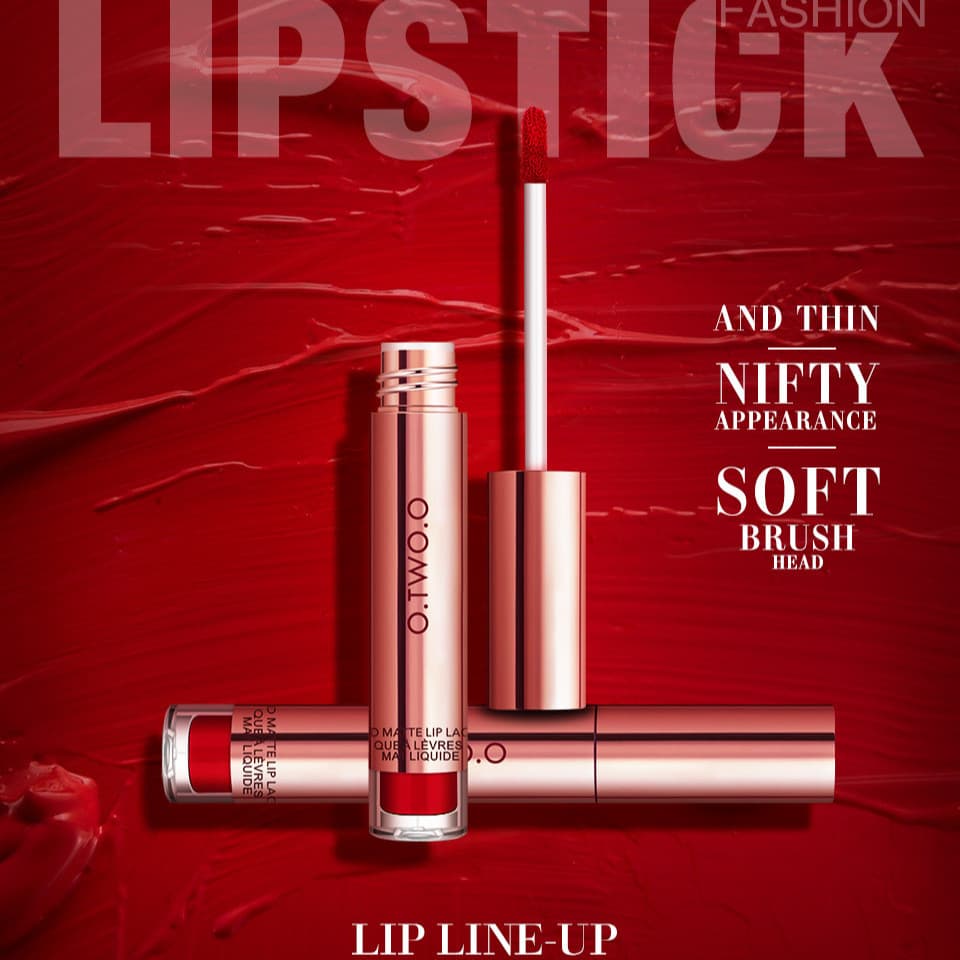 O.TWO.O Copo Antiaderente Matte Lip Gloss Matte Lip Gloss Não É Fácil de Desbotar Batom Líquido Maquiagem 12 Cores