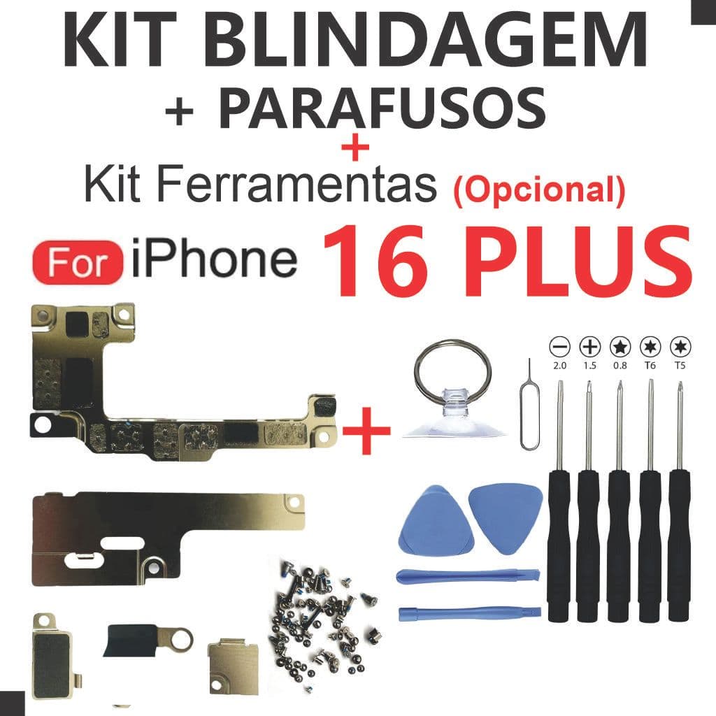 Kit Blindagem 16 PLUS + Parafusos Interno Completo + Kit Ferramentas