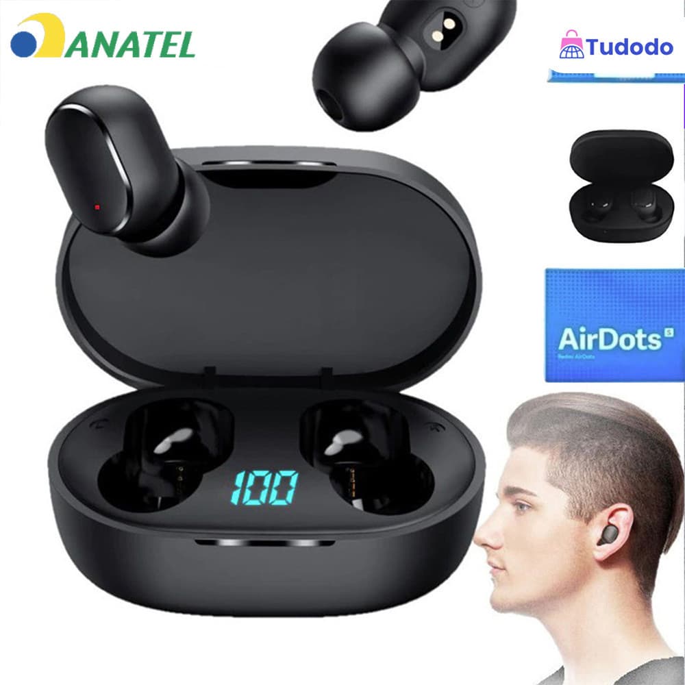Fones Android Ios E6s/A6S Mini com tela LED digital Tws. Sem Fio Fone De Ouvido TWS Bluetooth 5.0.