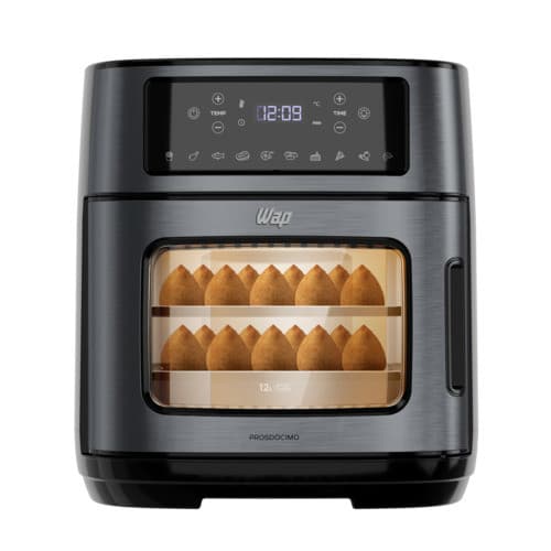 Fritadeira Elétrica WAP AirFry Oven Digital Black Inox 12L 110V