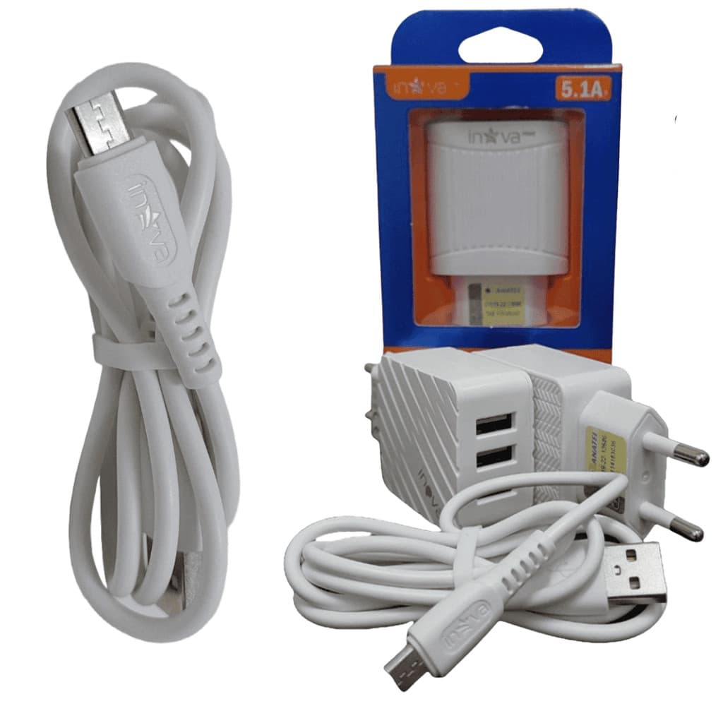 Kit 2 carregadores v8 android celular 3 entradas usb fonte tomada 5.1a turbo rápida