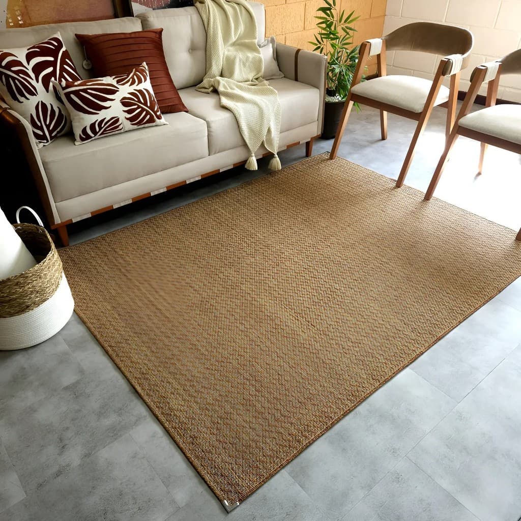 Tapete Para Sala Sisal Antiderrapante Sem Pelo Sisllê 1,00m x 1,50m S 576 Terracota Lancer