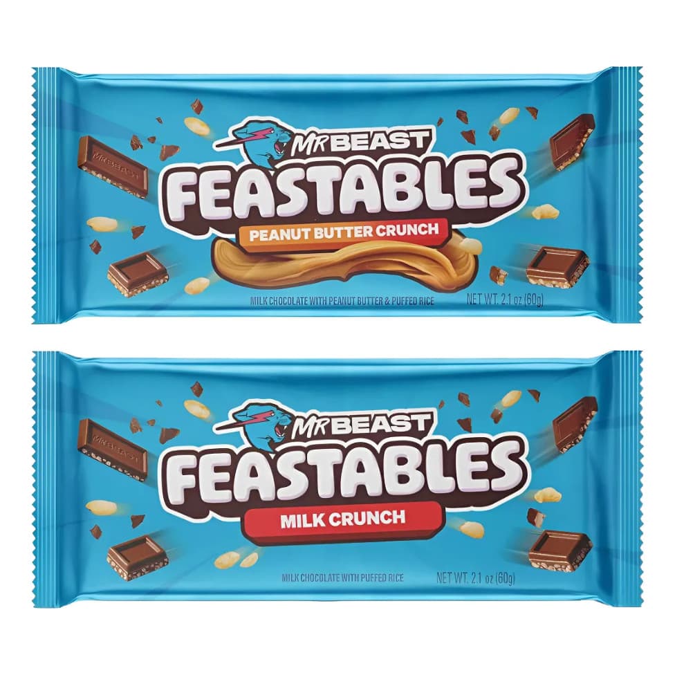 Kit 2x Feastables Chocolate Mrbeast 60g Sabores Importado