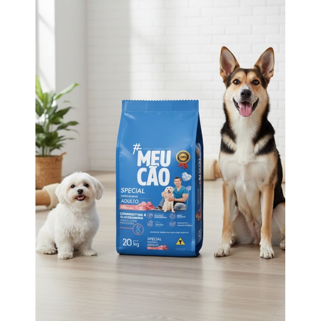 Ração Cachorro Adulto 20kg Todas as Raças MeuCão Special  Frango e Carne