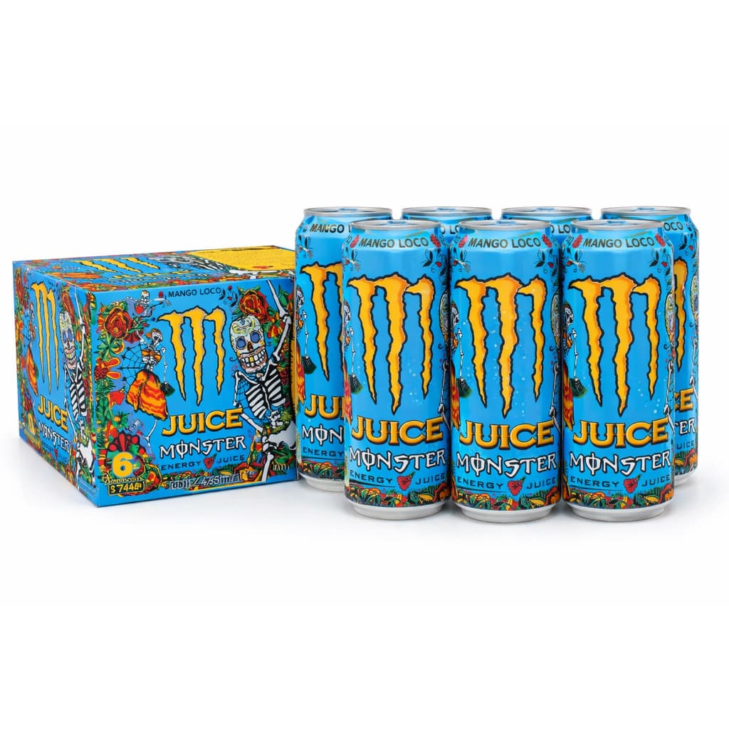 Energético Juice Monster Mango Loco Lata 473ml 6 Unidades
