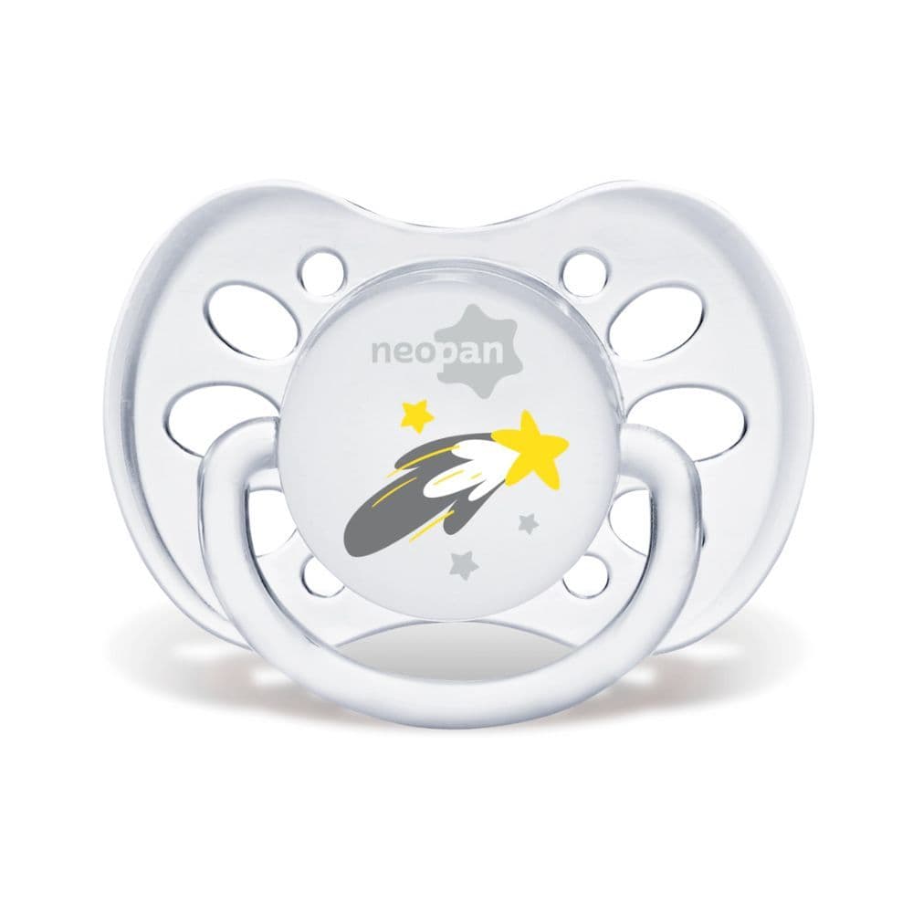 Chupeta Neopan Decorada Bico Ortodôntico Tamanho 1 Branco