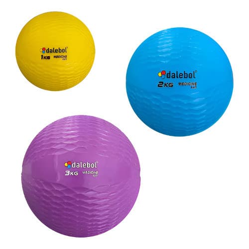 Kit 3 Bolas De Peso Medicine Ball Treino Musculação Fisioterapia - Dalebol