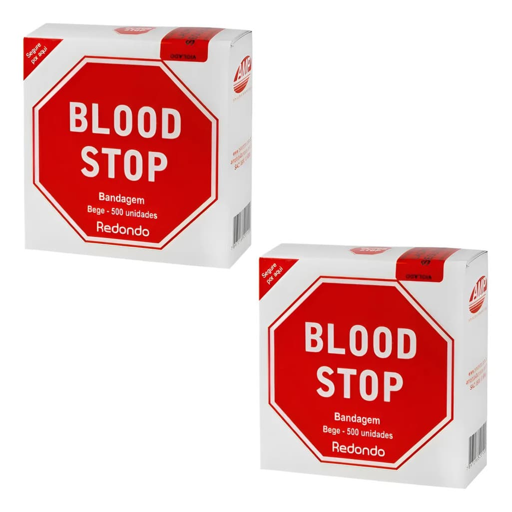Curativo Redondo Coleta De Sangue Blood Stop 1000un Kit 2 Cx