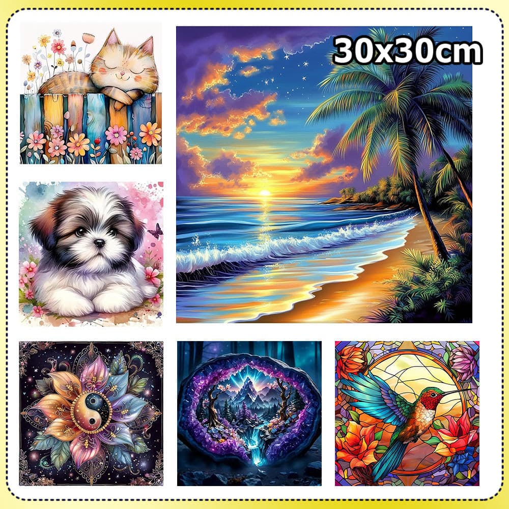 Pintura com diamantes quadrados decoração de parede para casa pintura com diamantes 5D pintura artesanal DIY 30x30cm