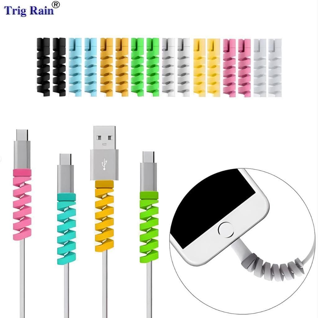 Protetor De Cabo Linha De Dados Silicone Espiral Bobina Enrolador Para iphone Samsung Android Carregamento USB Fone De O