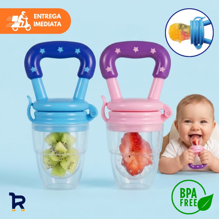 Chupeta Alimentadora Bebê Bico De Mamadeira Macio Silicone com Tampa Higiênica Infantil Mordedor