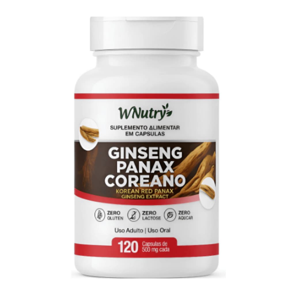 SUPLEMENTO Ginseng Panax Coreano 500mg VITAMINA