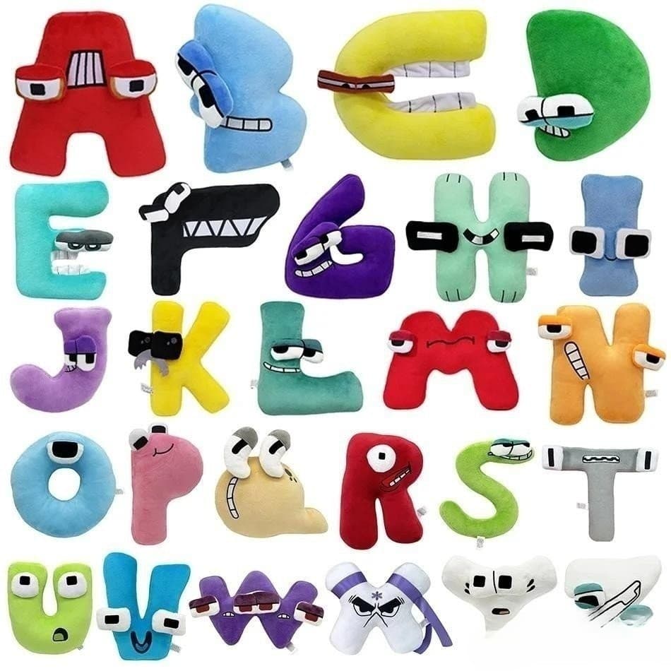 26 brinquedos de pelúcia letras inglesas Anime brinquedos lendários Kawaii boneca Montessori brinquedos educativos para 