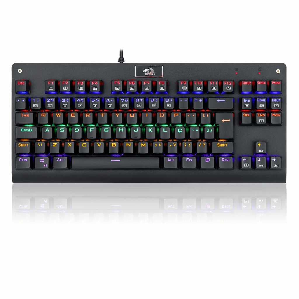Teclado Mecânico Redragon Dark Avenger K568R TKL Switch Marrom Hotswap ABNT2