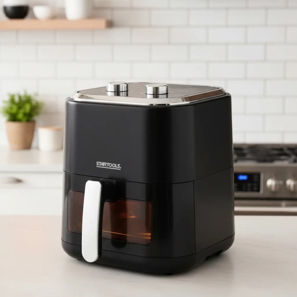 FRITADEIRA ELÉTRICA AIR FRYER SEM ÓLEO 5L VISOR LED 1350W