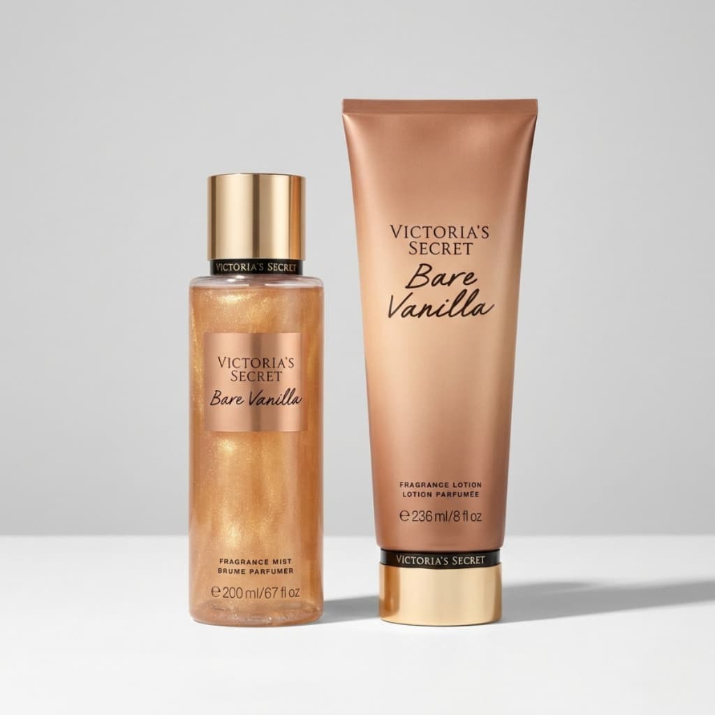 Kit Body Splash + Loção Hidratante Bare Vanilla Creme de Hidratação Perfume Corporal Inspiração