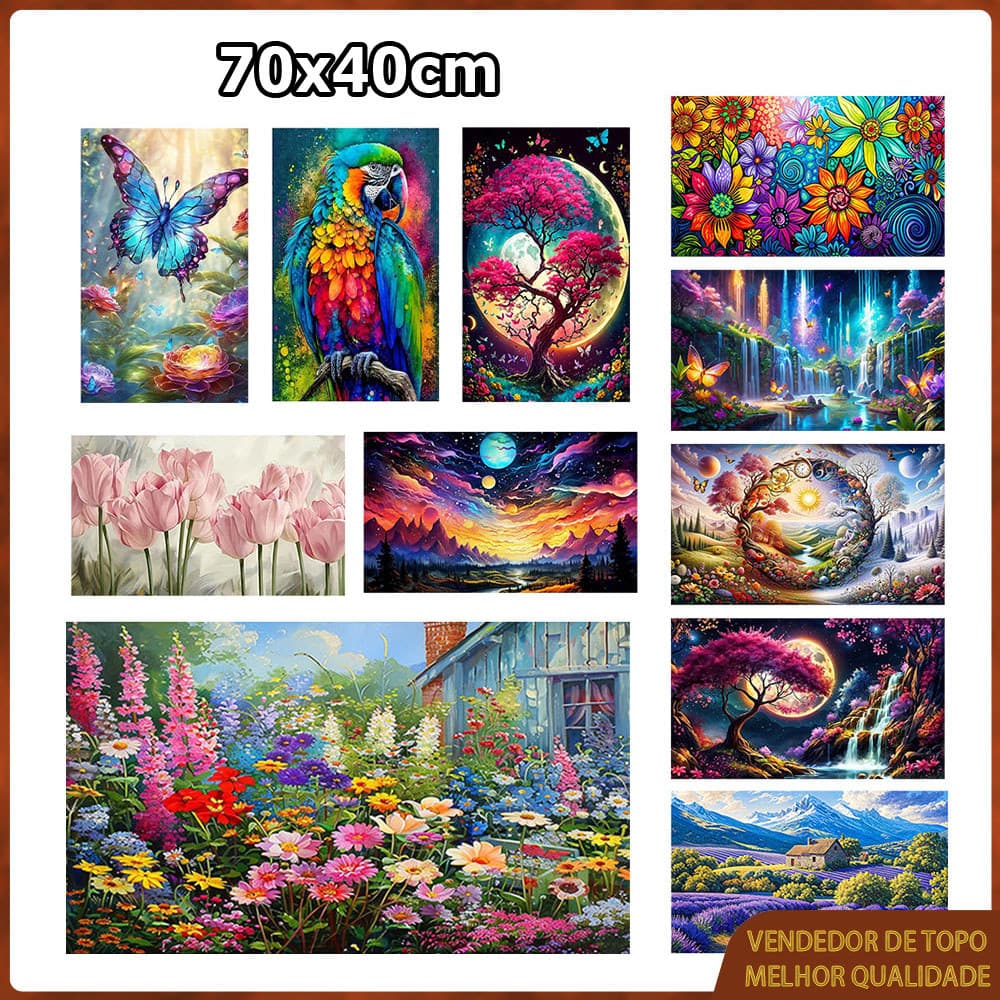 Pintura com diamantes 5D pintura com pontos de diamantes quadrados pintura com arte em diamantes 70x40cm