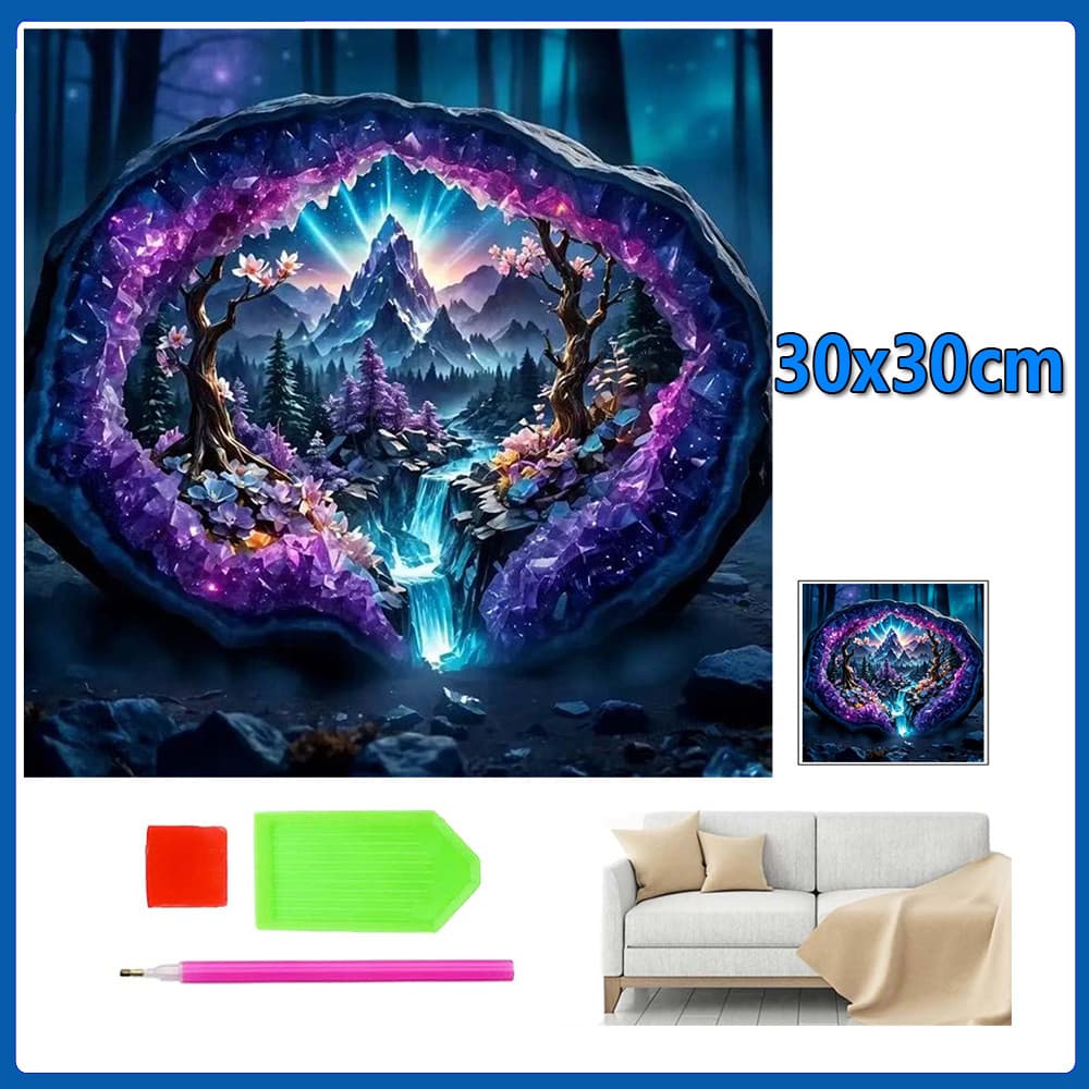 30x30cm Montanha roxa Pintura Diamante 5D Pintura de Diamante Conjunto De Pintura Com Diamante Conto De Quadrado 5D Kits