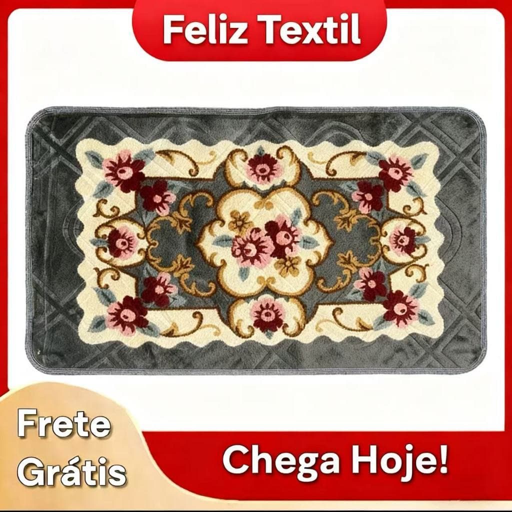 Tapete Floral 60x90cm Geometrico Antiderrapante Para Quartos, Sala  Boa Qualidade Zon