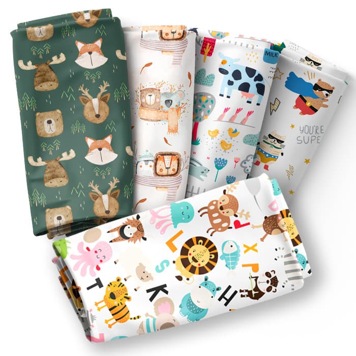 Tecido Tricoline Digital Animais Infantil 100% Algodão Patchwork Cozinha Chic Quilting Mesa Posta
