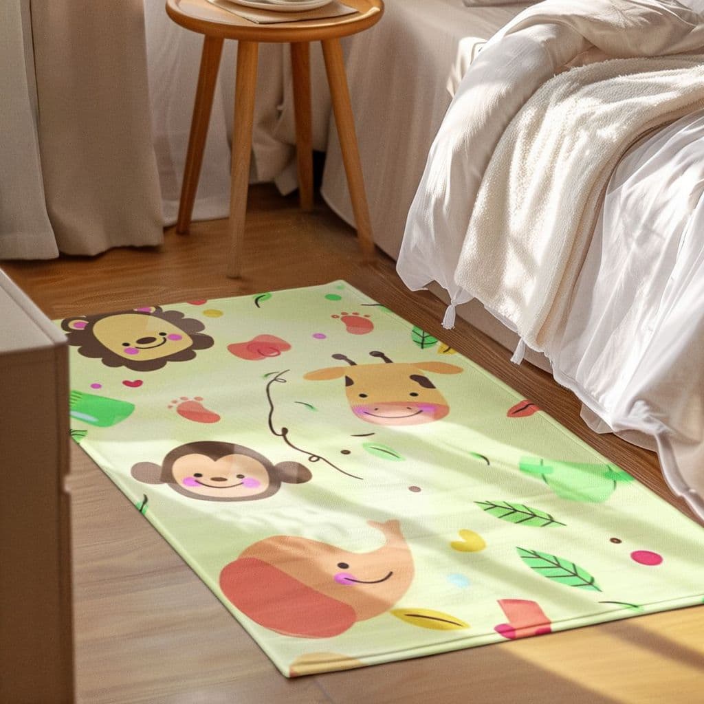 Tapete Decorativo 118x70cm Antiderrapante Sala, Quarto e Escritório Selva