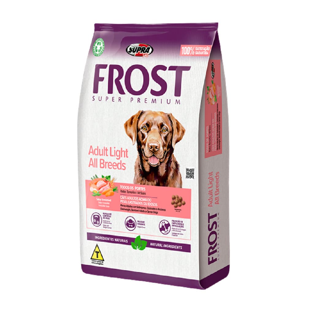 RAÇÃO PARA CACHORRO FROST ADULTO LIGHT ALL BREEDS TODAS AS RAÇAS 15KG