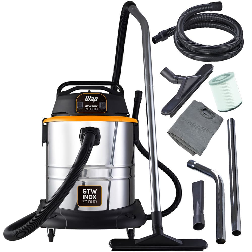 Aspirador Pó Água Tambor Inox 70 Litros Profissional Lava Car Pós Obra Wap