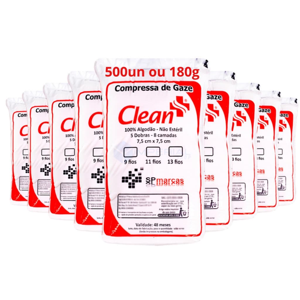 Kit 10x Compressas De Gazes 9 Fios Pacote Curativo