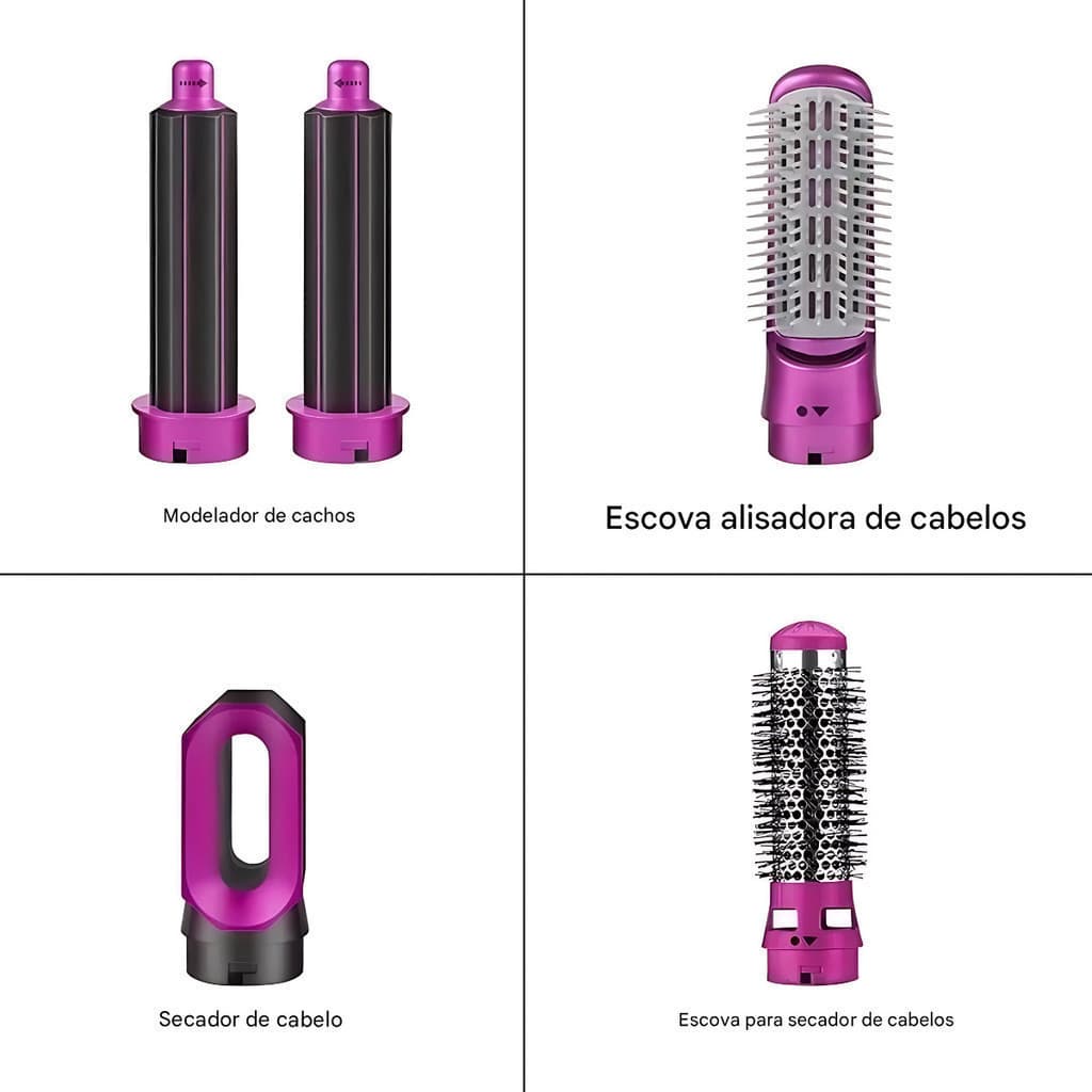 Escova profissional para secador de cabelo com ar quente 5 em 1  110V  alex