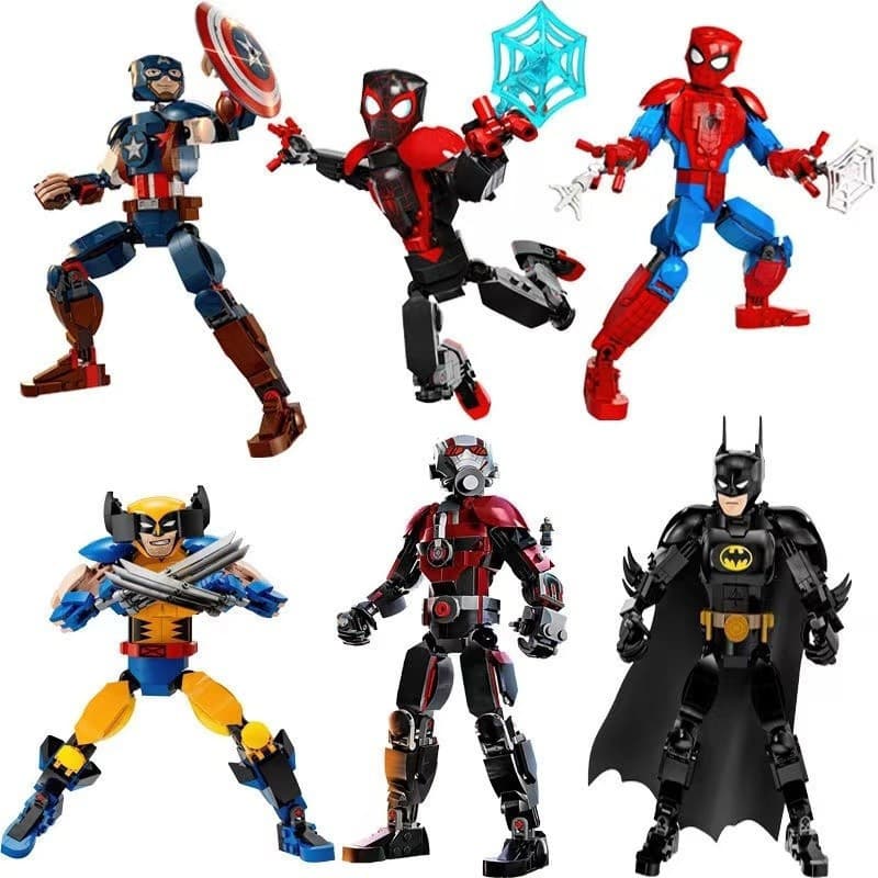 Brinquedo Robô Marvel Avengers Batman Compatível com Lego Homem-Aranha, Blocos de Montar Educativos para Meninos JVC3