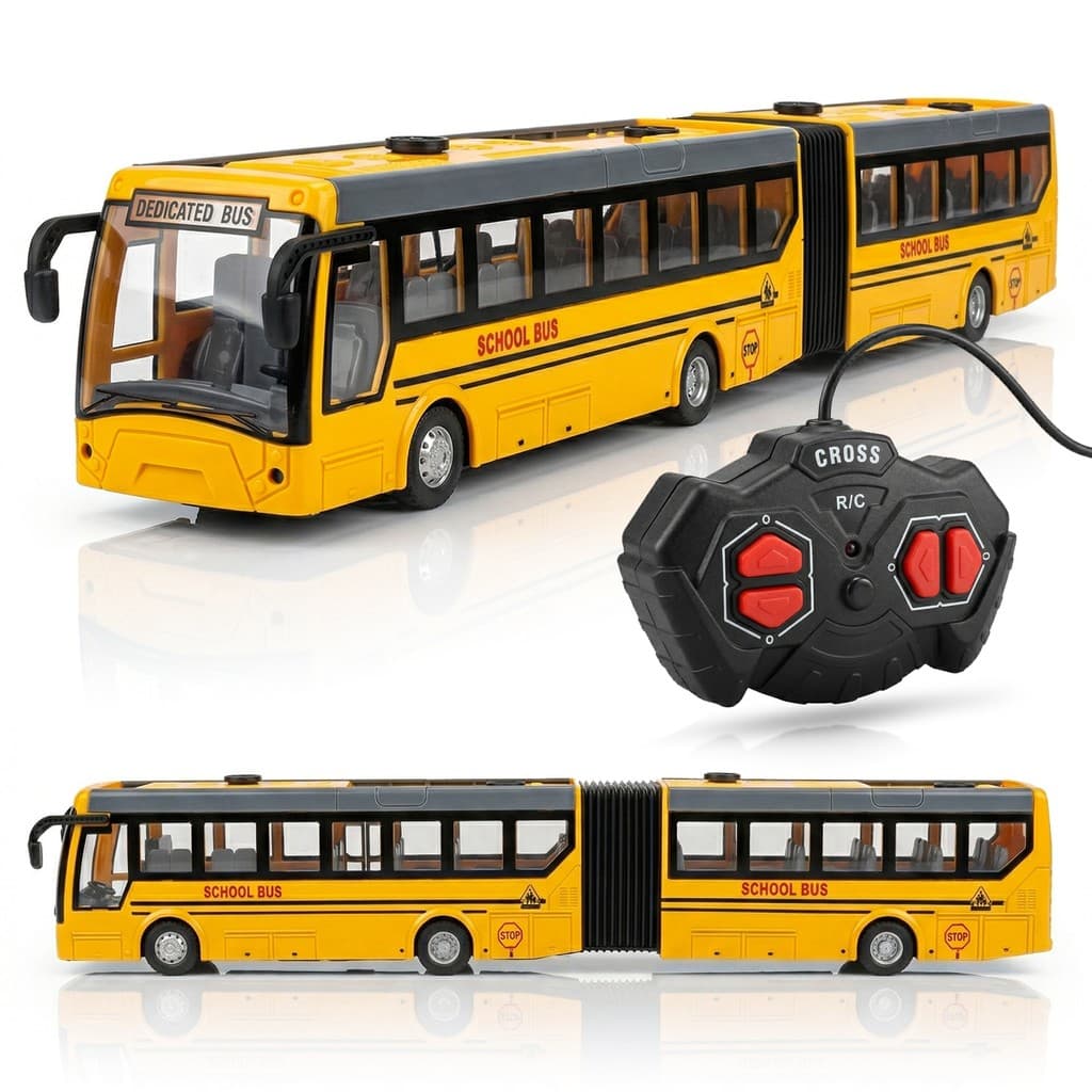 Miniatura Ônibus Escolar Com Controle Remoto E Luz Carrinho Menino Para Presente