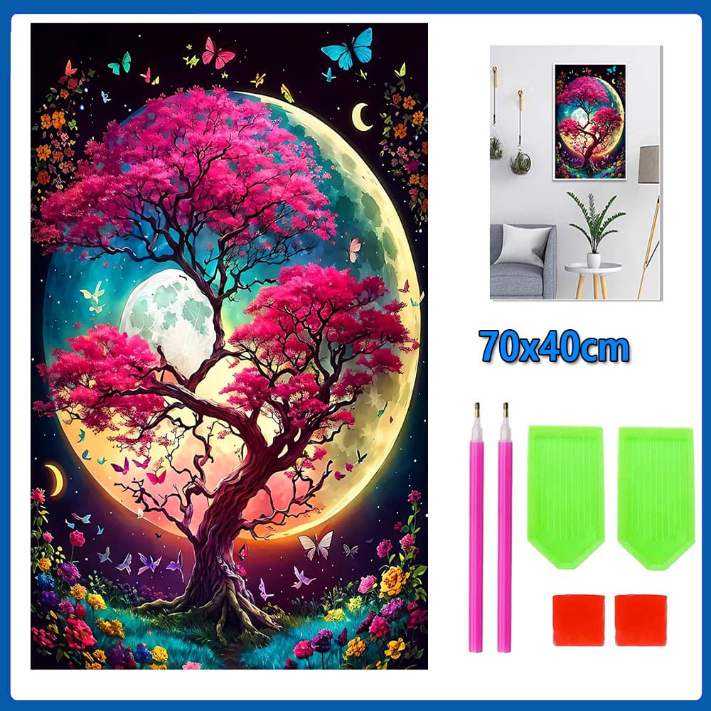 70x40cm Árvore lunar Pintura Diamante 5D Pintura de Diamante Conjunto De Pintura Com Diamante Conto De Quadrado 5D Kits