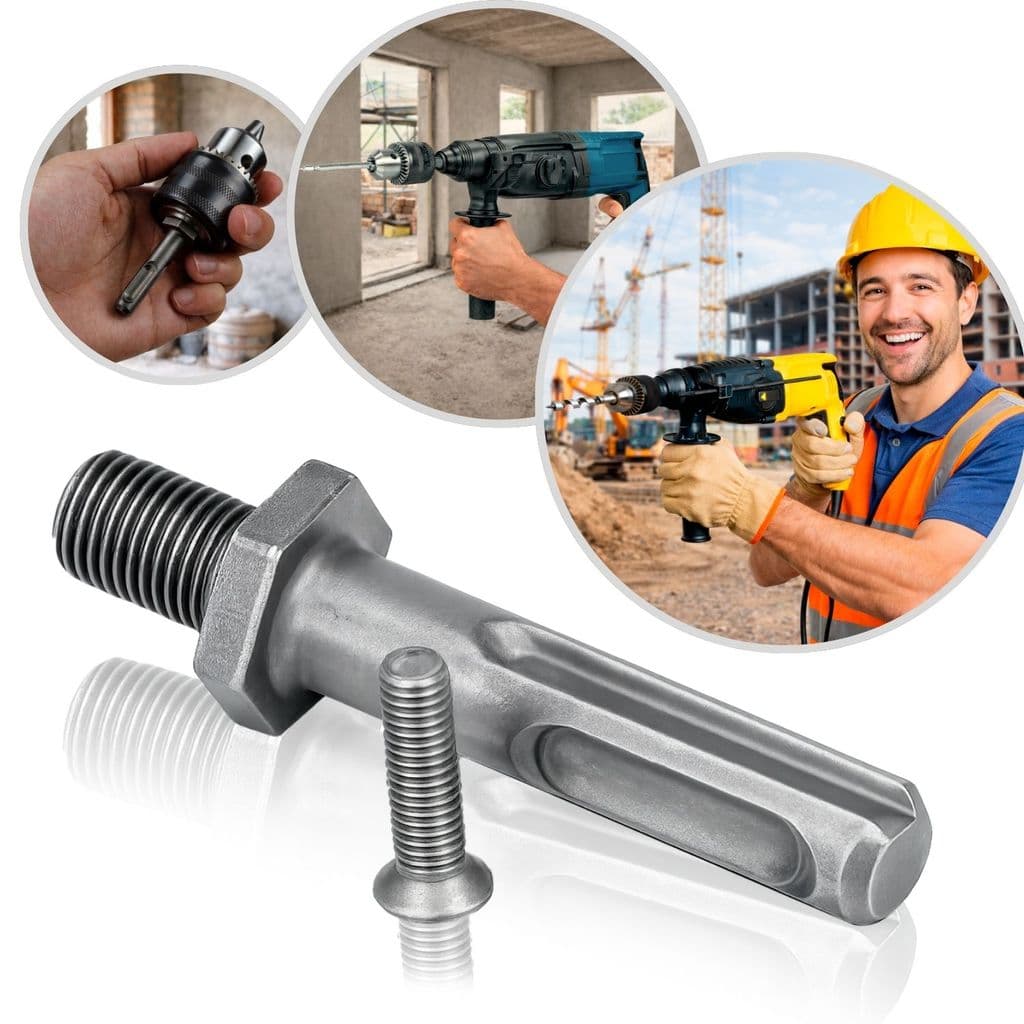 Haste Soquete Adaptador SDS Plus 3/8" 10mm pra Mandril Furadeira Parafusadeira Martelete Encaixe
