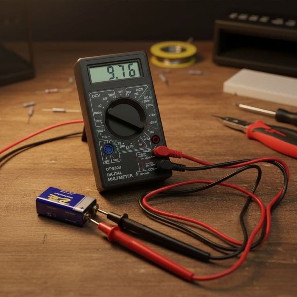 Multimetro Digital Portatil Bateria Inclusa Tensão Voltagem AC/DC Amperímetro Medidor Resistência Diodo Eletricista